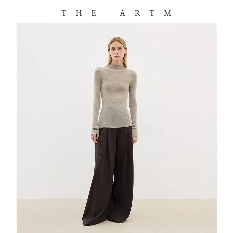 Seamless Wool High-Neck Sweater