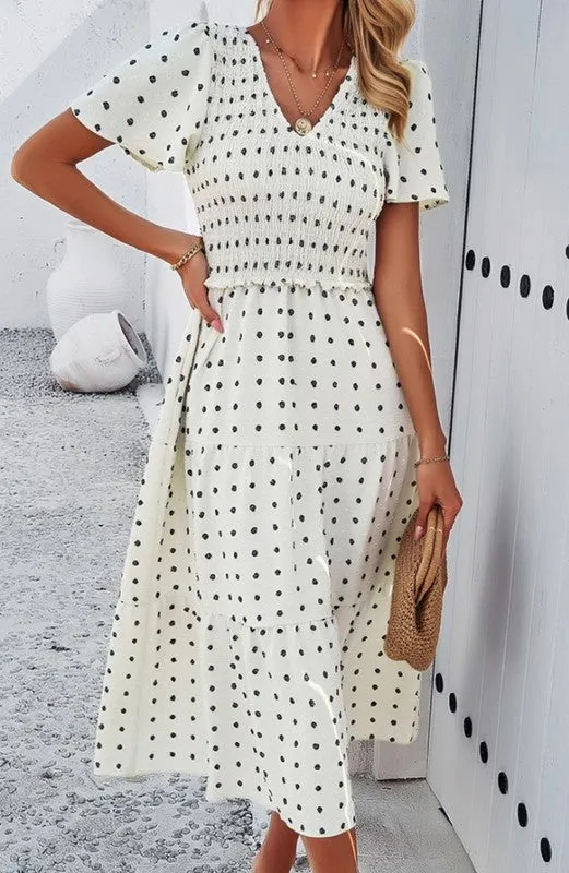 Smocked Midi Dress