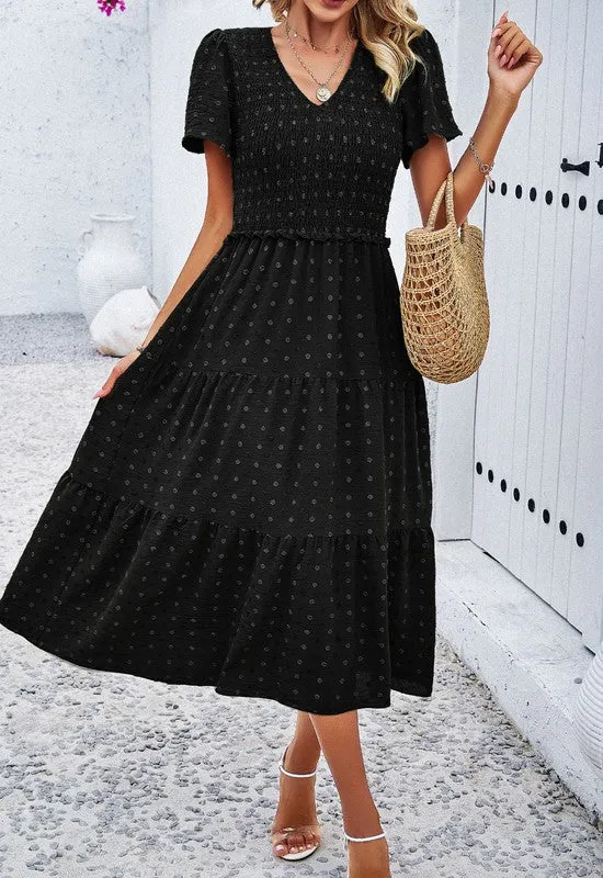 Smocked Midi Dress