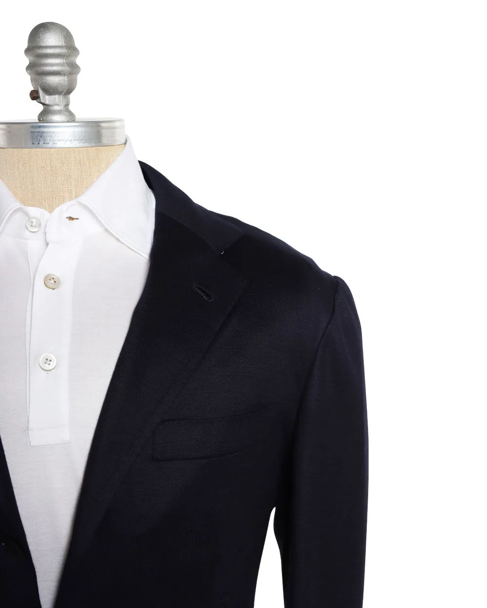 Solid Navy Wool Sportcoat