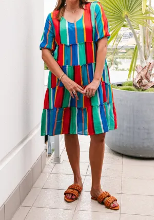 Soul Sparrow Rainbow Stripe Dress