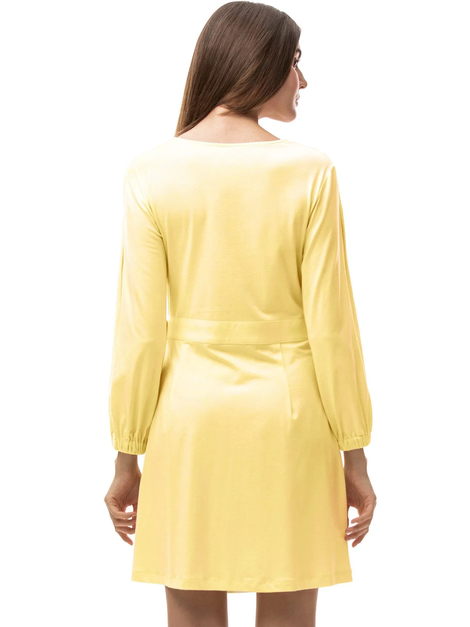 Split Sleeves V Neck Wrap Dress