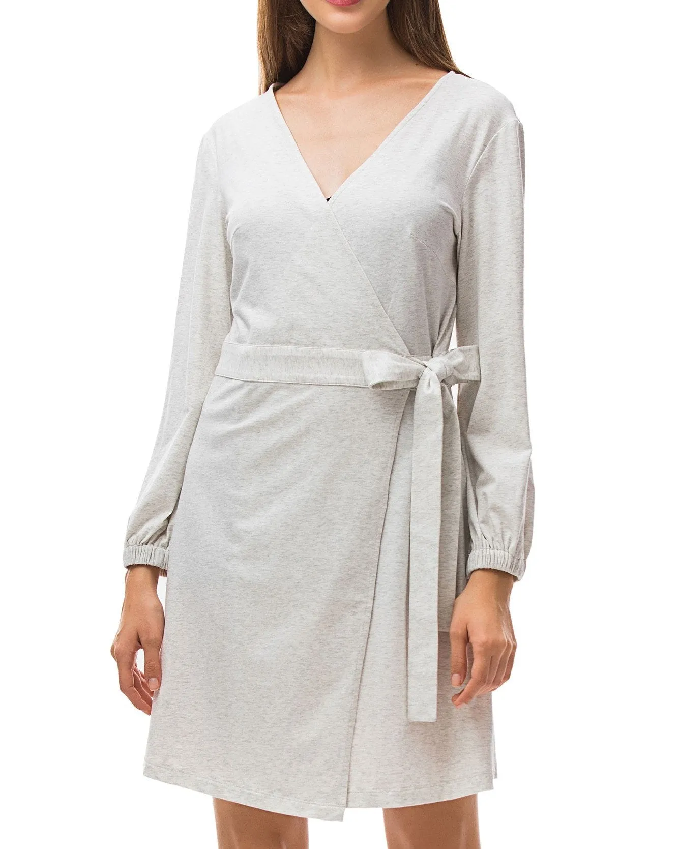 Split Sleeves V Neck Wrap Dress