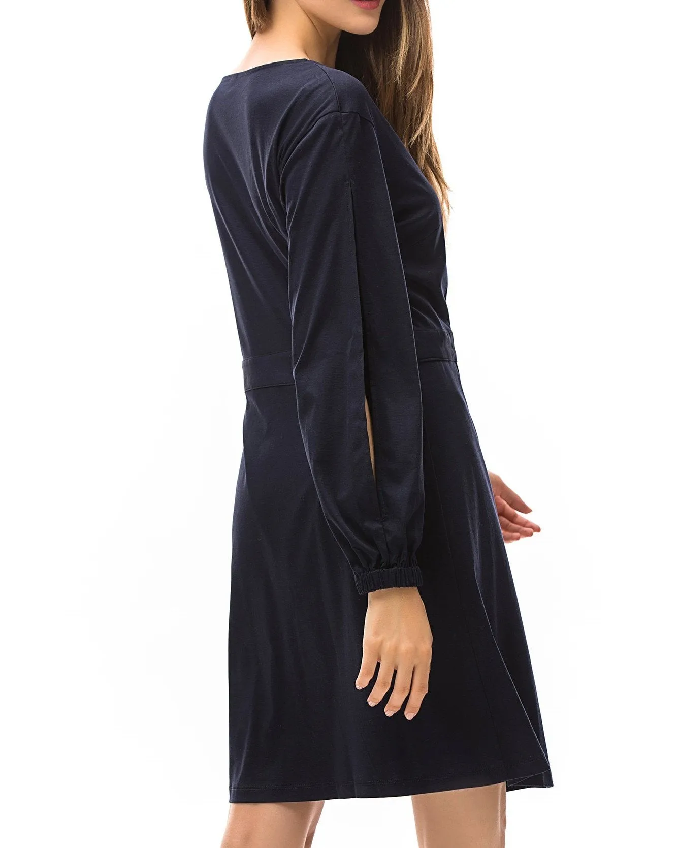 Split Sleeves V Neck Wrap Dress