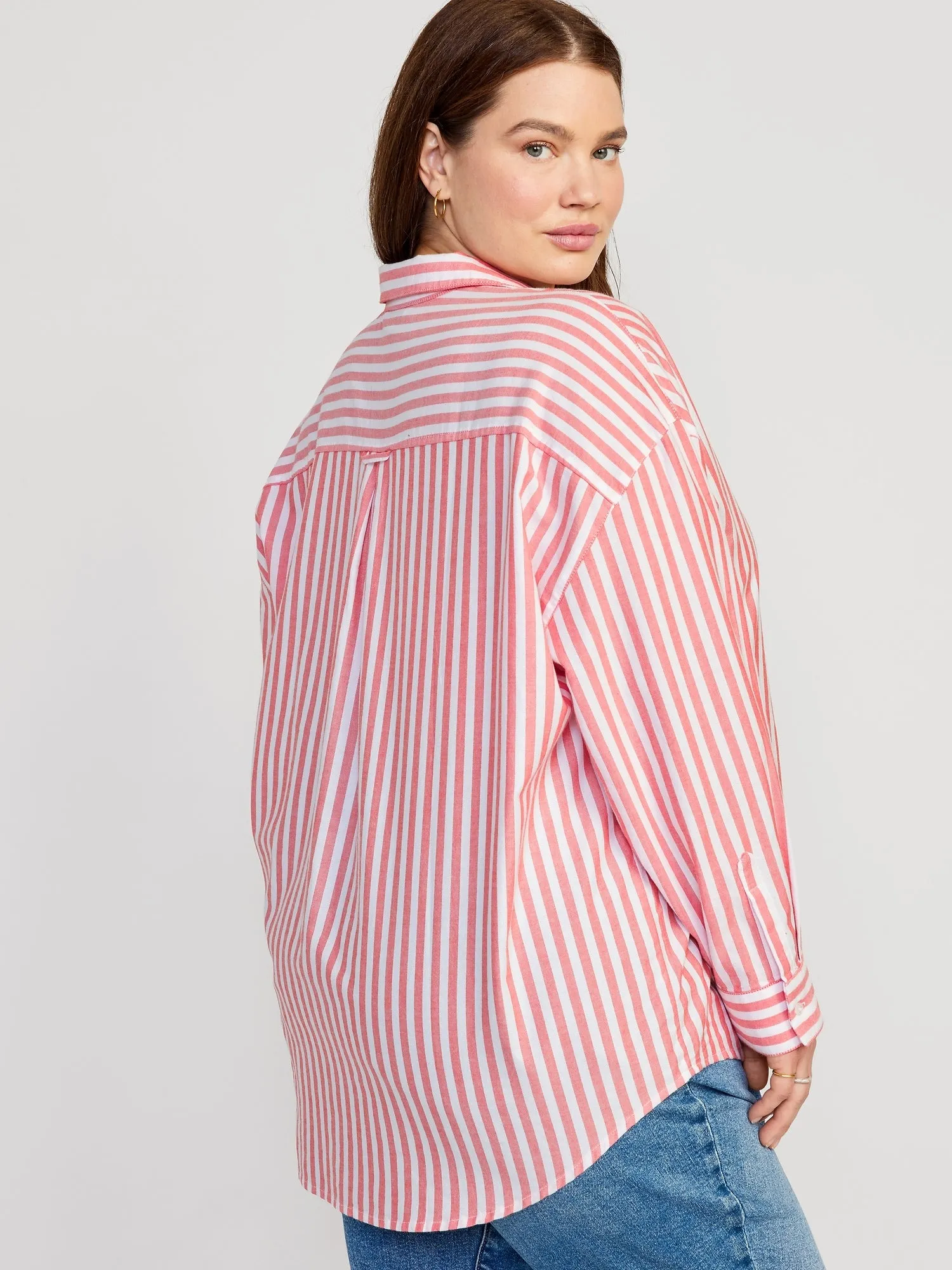 Striped Oxford Boyfriend Shirt for Women