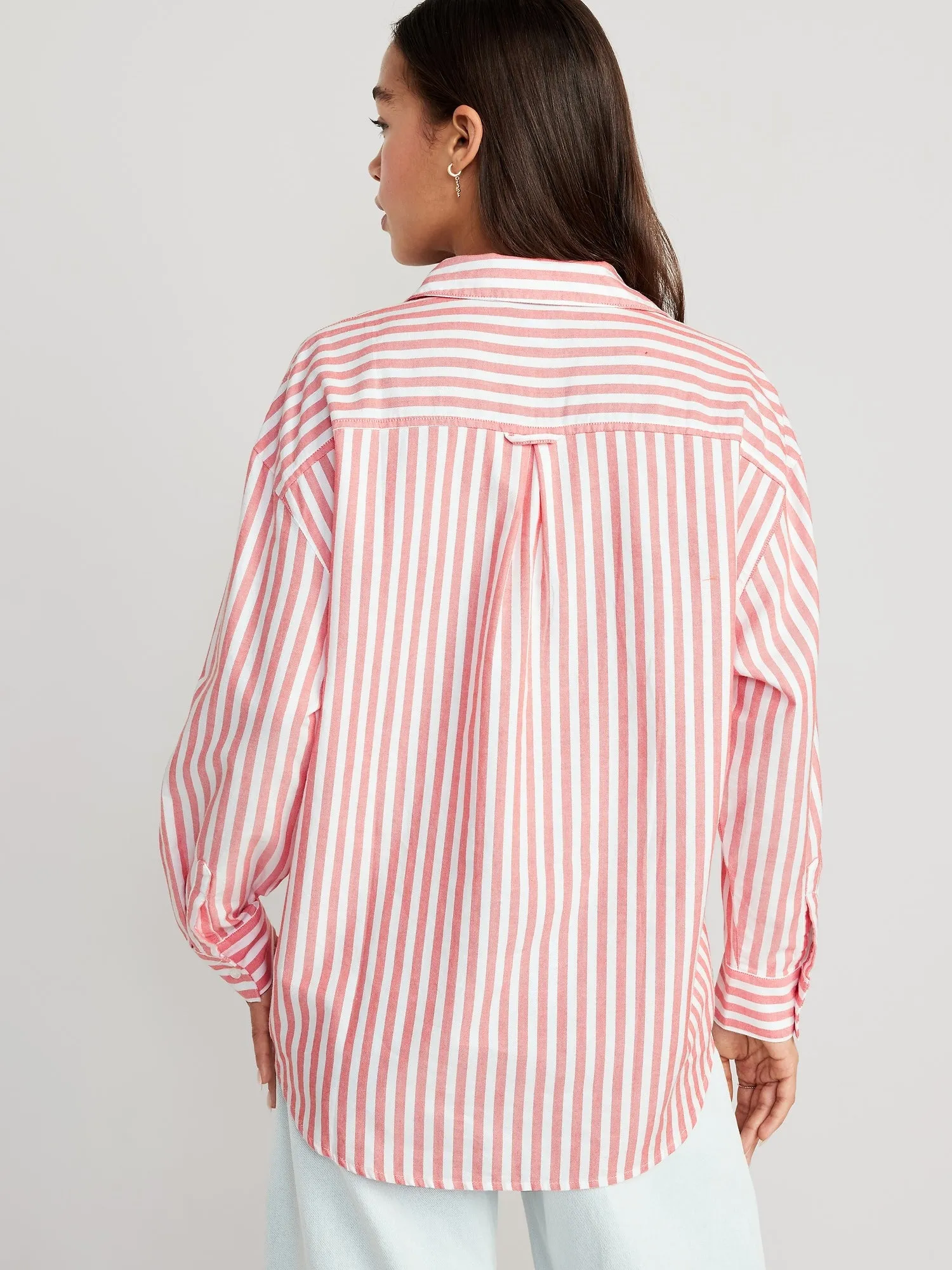 Striped Oxford Boyfriend Shirt for Women