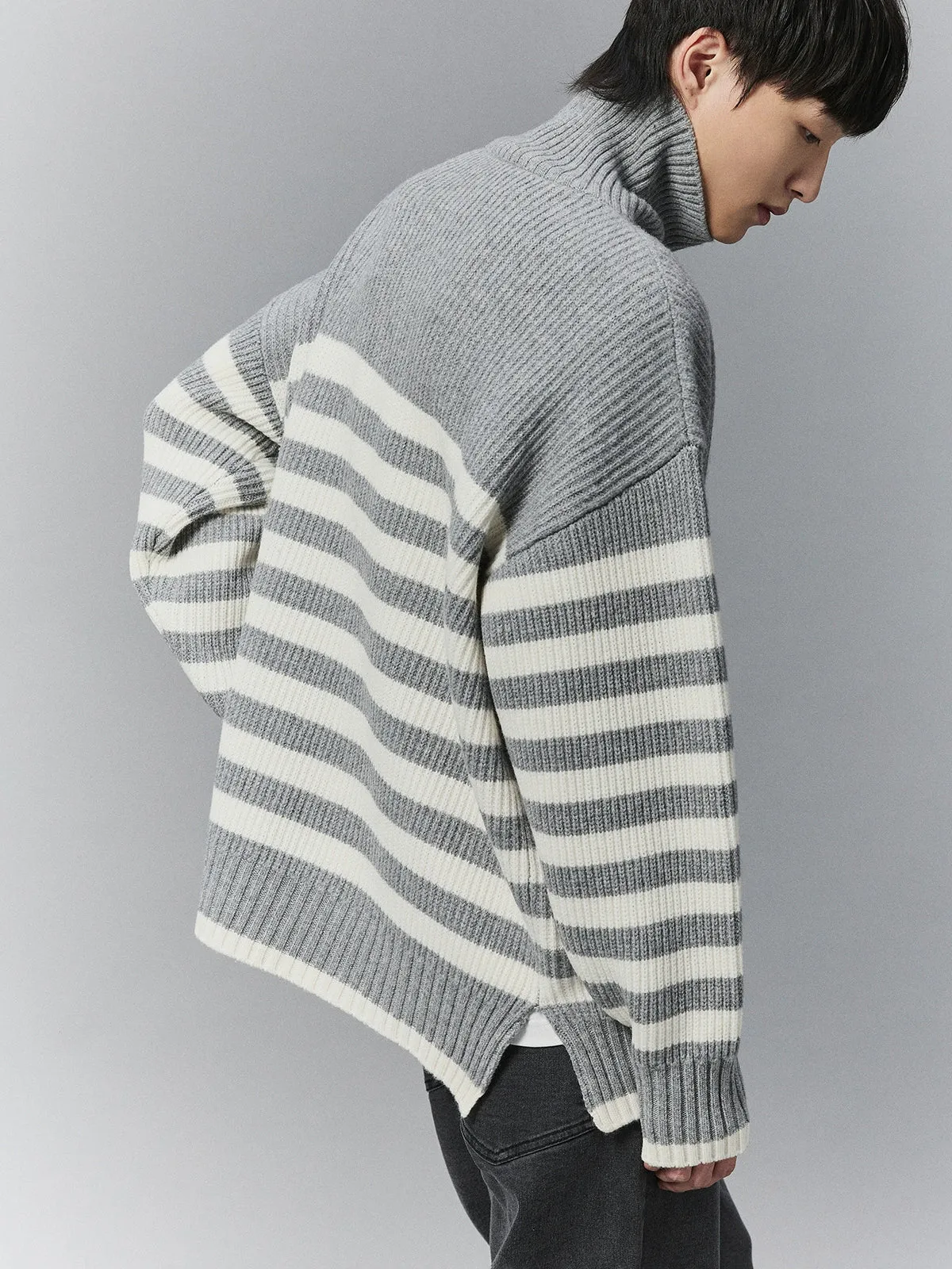 Striped Turtleneck Sweater