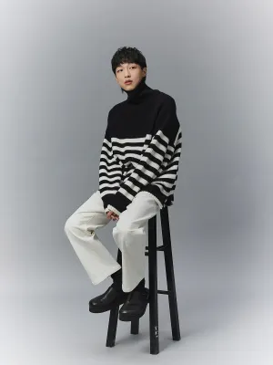 Striped Turtleneck Sweater