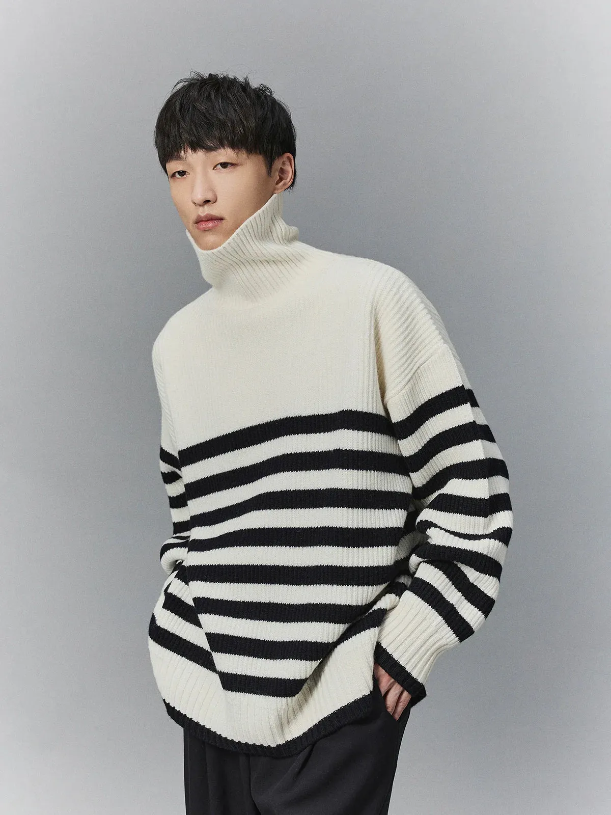 Striped Turtleneck Sweater