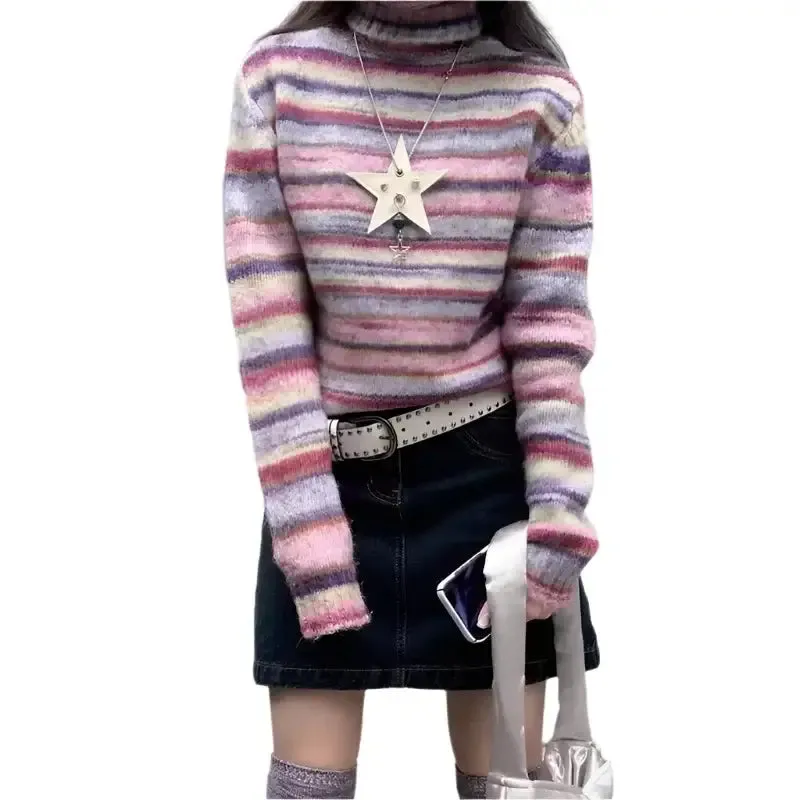 Striped Turtleneck Sweater