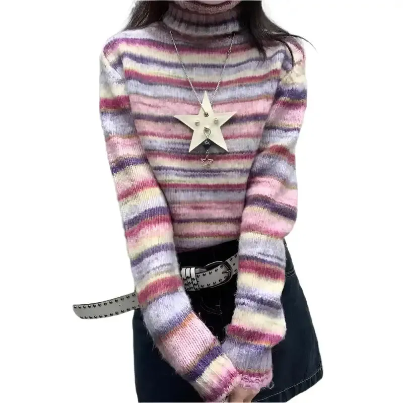 Striped Turtleneck Sweater