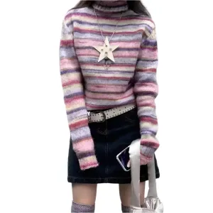 Striped Turtleneck Sweater