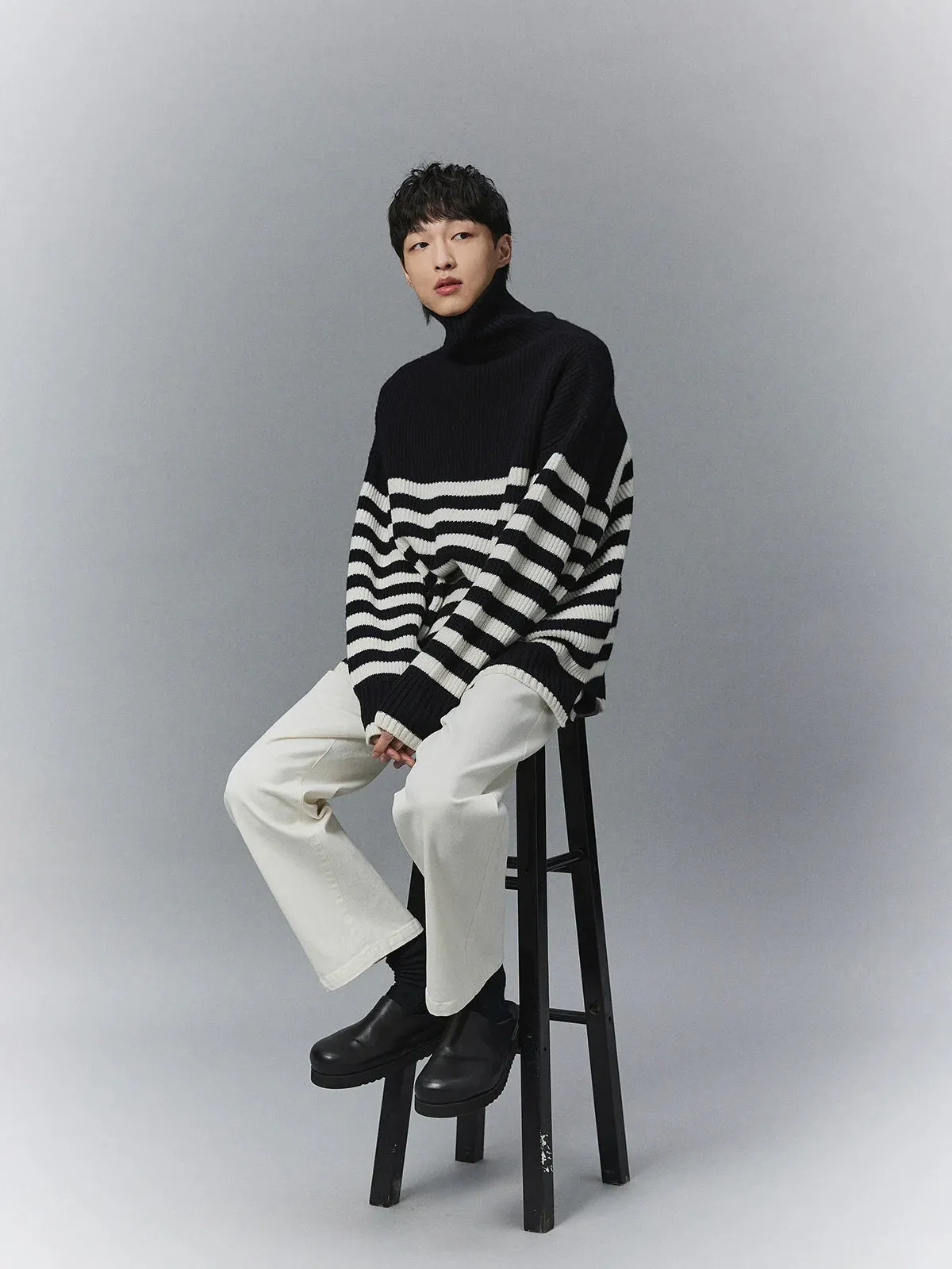 Striped Turtleneck Sweater