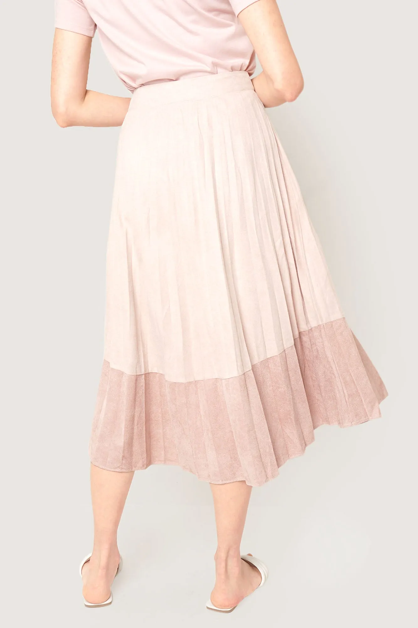 Suede Effect Pleated Skirt