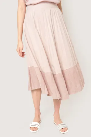 Suede Effect Pleated Skirt