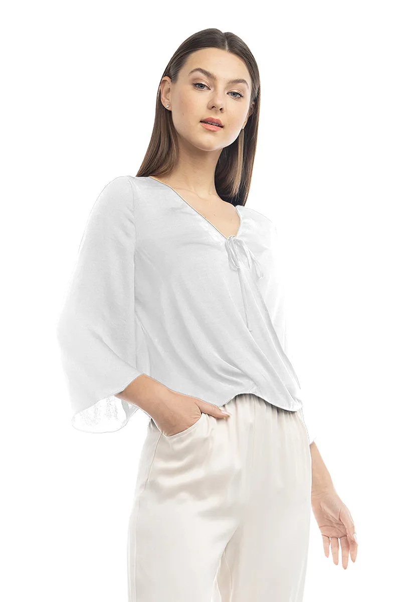 Surplice Satin Blouse