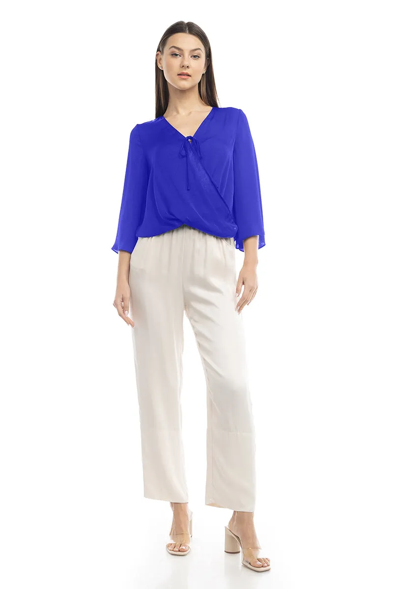 Surplice Satin Blouse