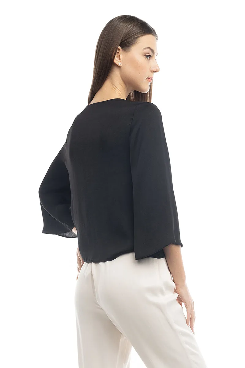 Surplice Satin Blouse