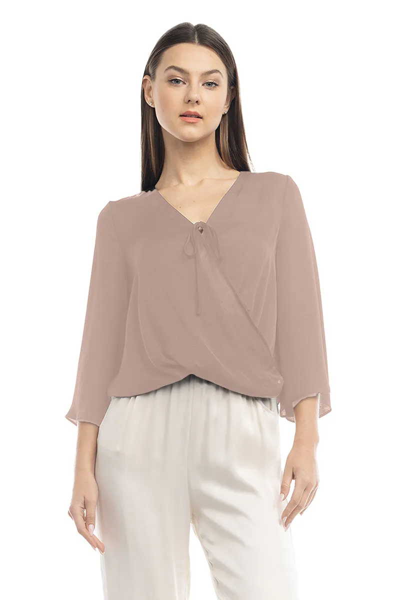Surplice Satin Blouse