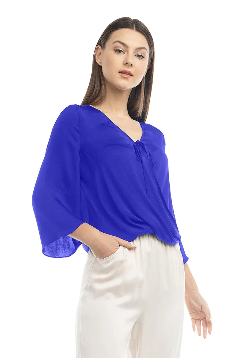 Surplice Satin Blouse