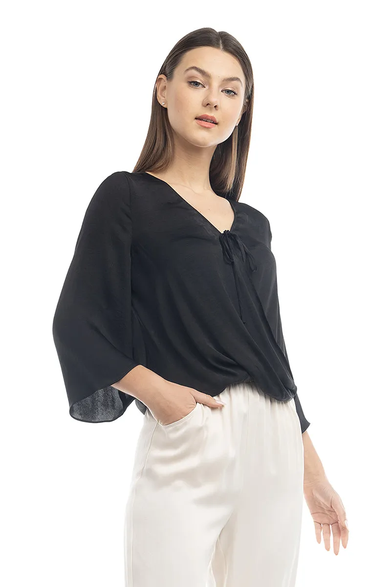 Surplice Satin Blouse