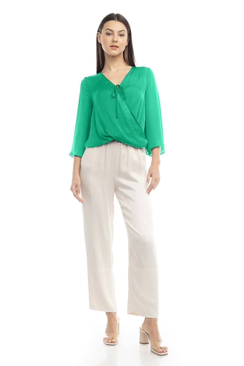 Surplice Satin Blouse