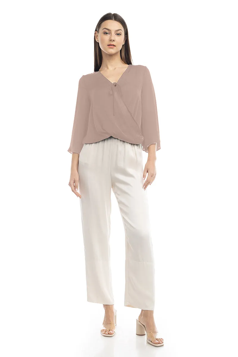 Surplice Satin Blouse