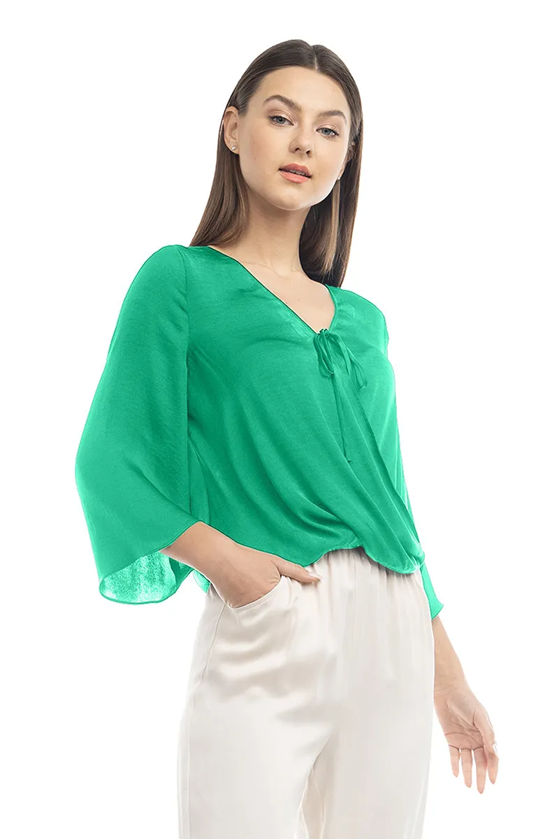 Surplice Satin Blouse