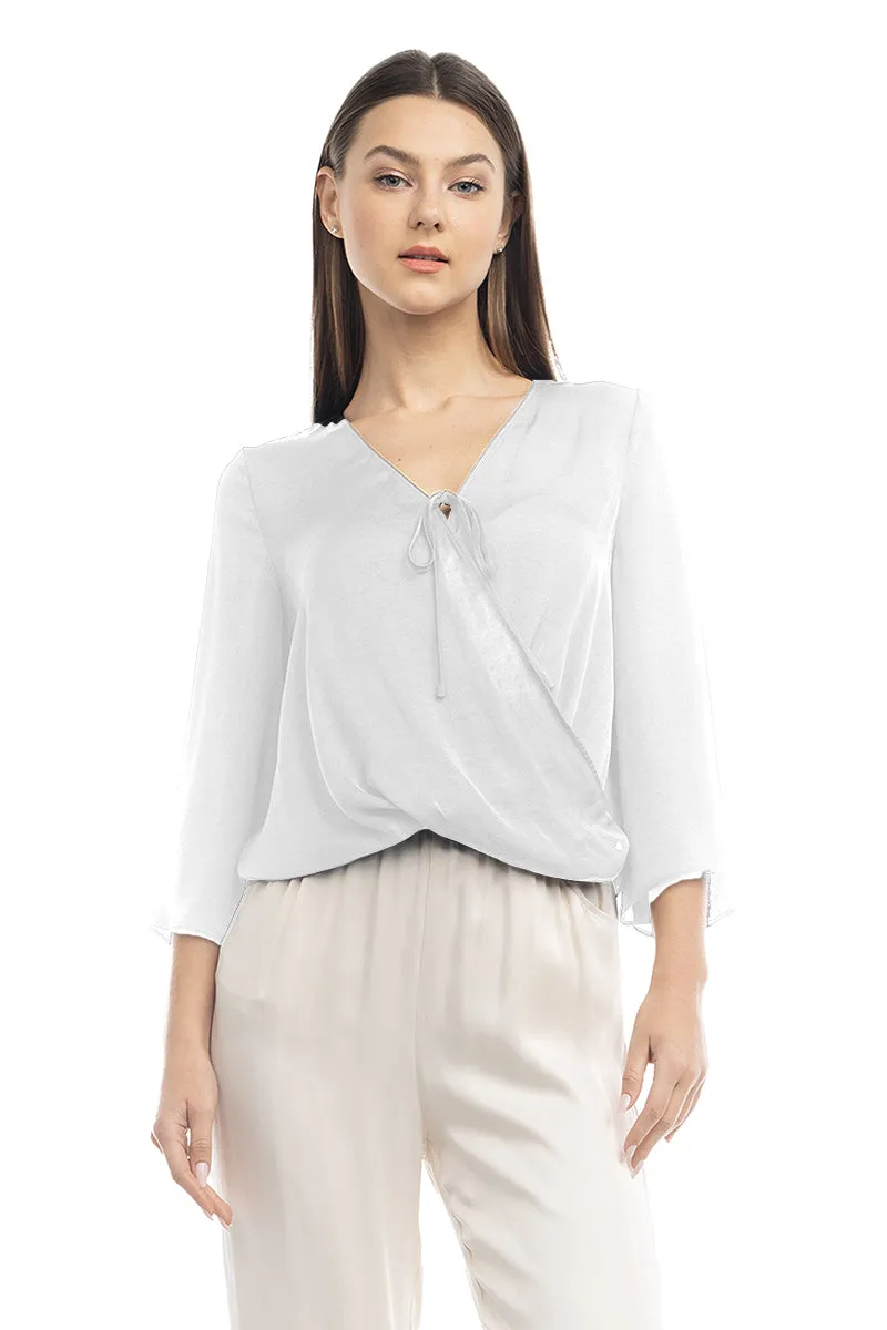 Surplice Satin Blouse