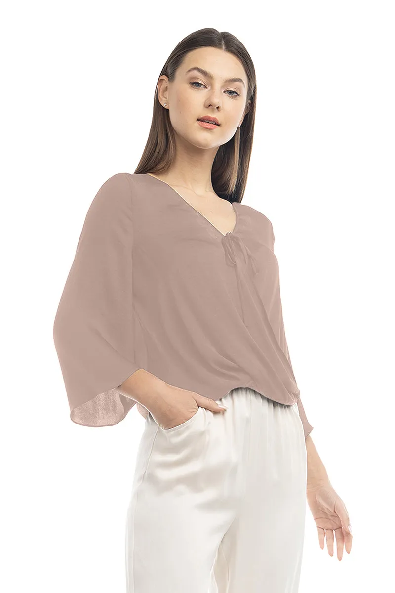 Surplice Satin Blouse