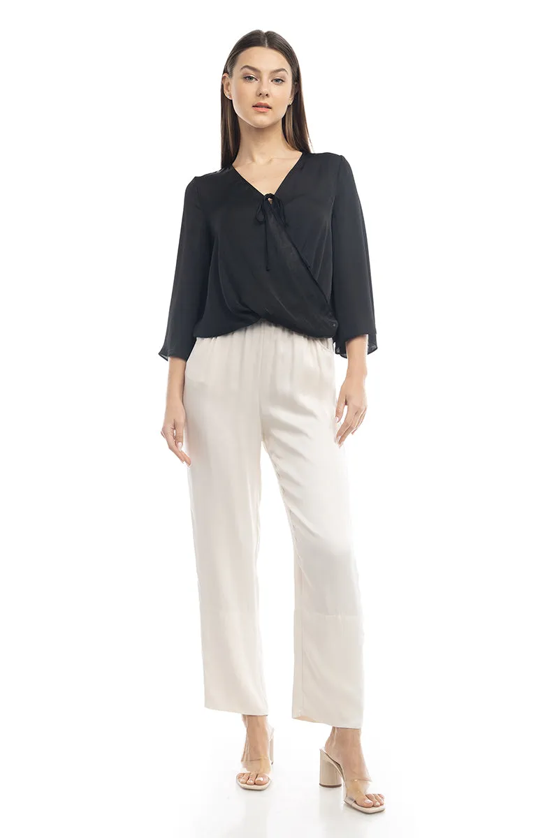 Surplice Satin Blouse