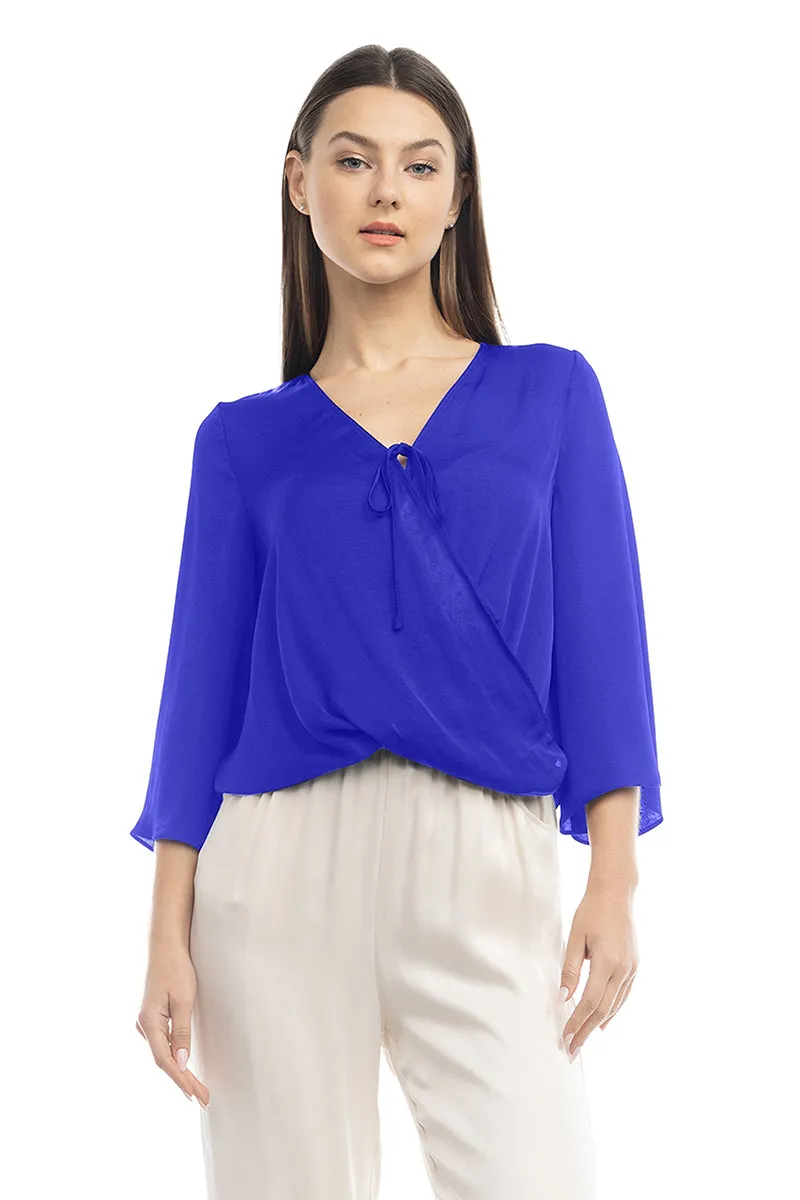 Surplice Satin Blouse