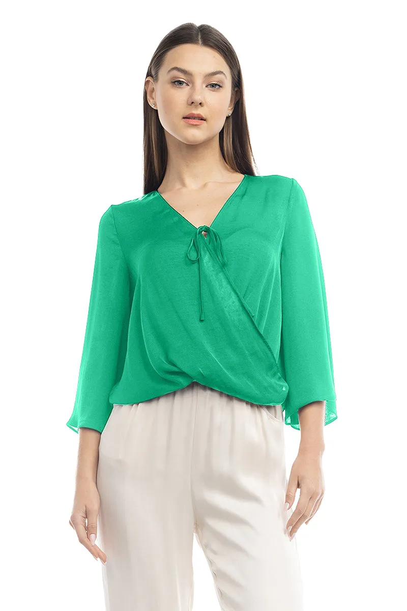 Surplice Satin Blouse