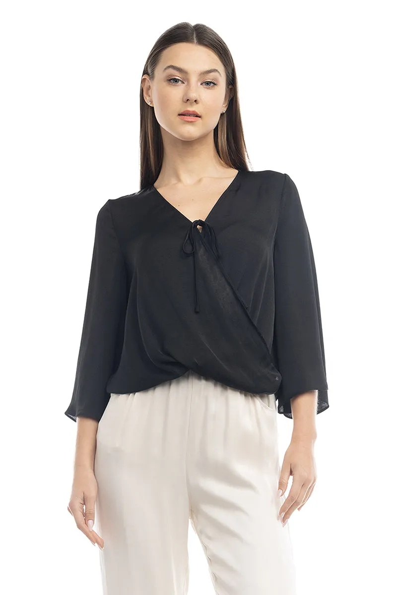Surplice Satin Blouse
