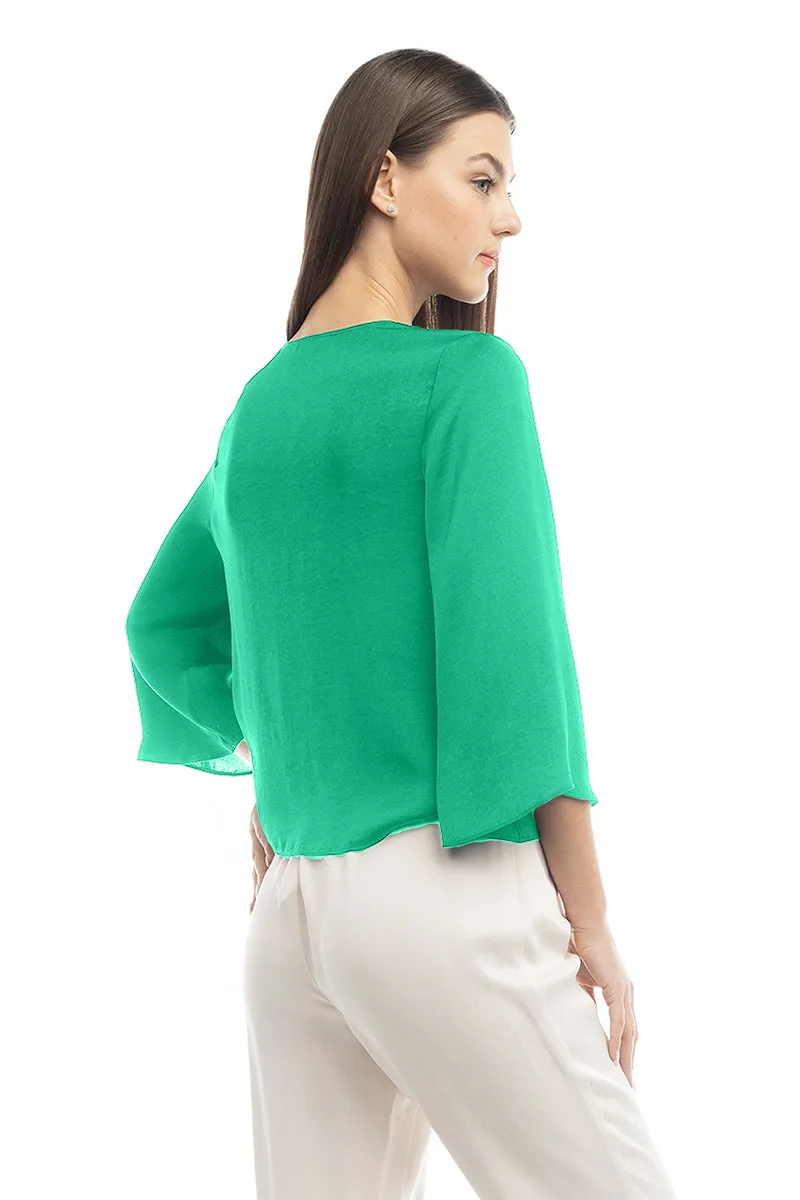 Surplice Satin Blouse