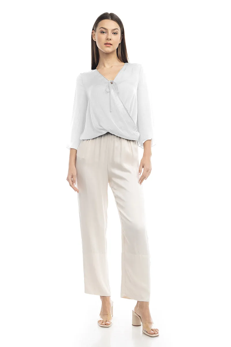 Surplice Satin Blouse