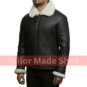 Tailor Made Men's Genuine Cream Sheepskin Leather Flying Pilot B3 Jackets