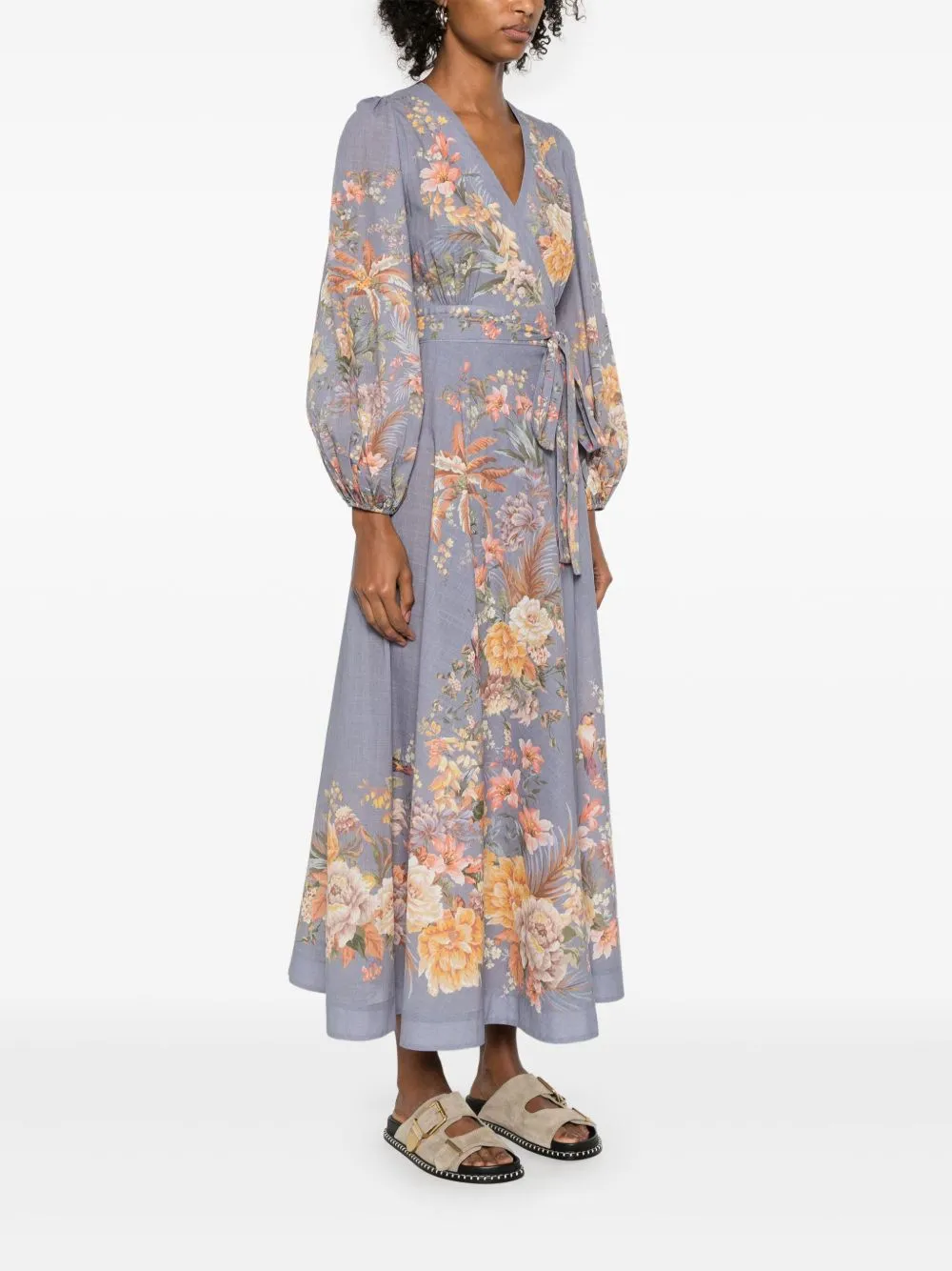 Tallow printed cotton midi dress
