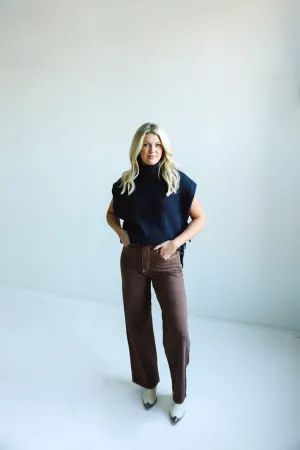 The Knit Side-Tie Sleeveless Turtleneck-Final Sale