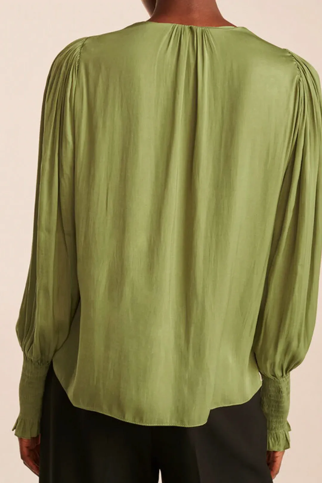 Tie Front Blouse - Avocado