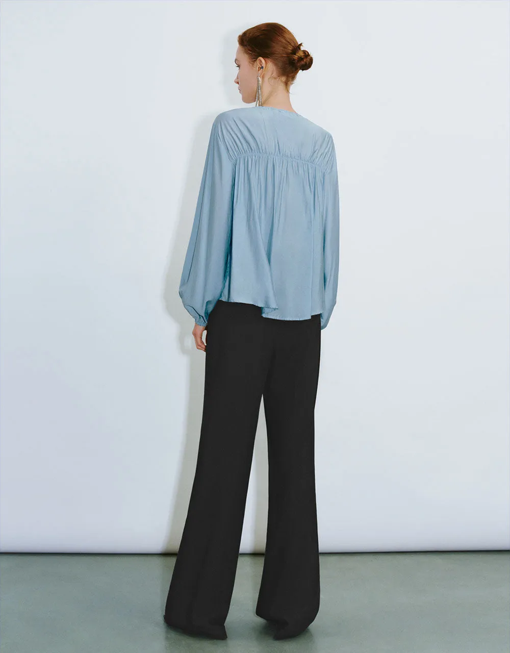 Tie Front Loose Overhead Shirt