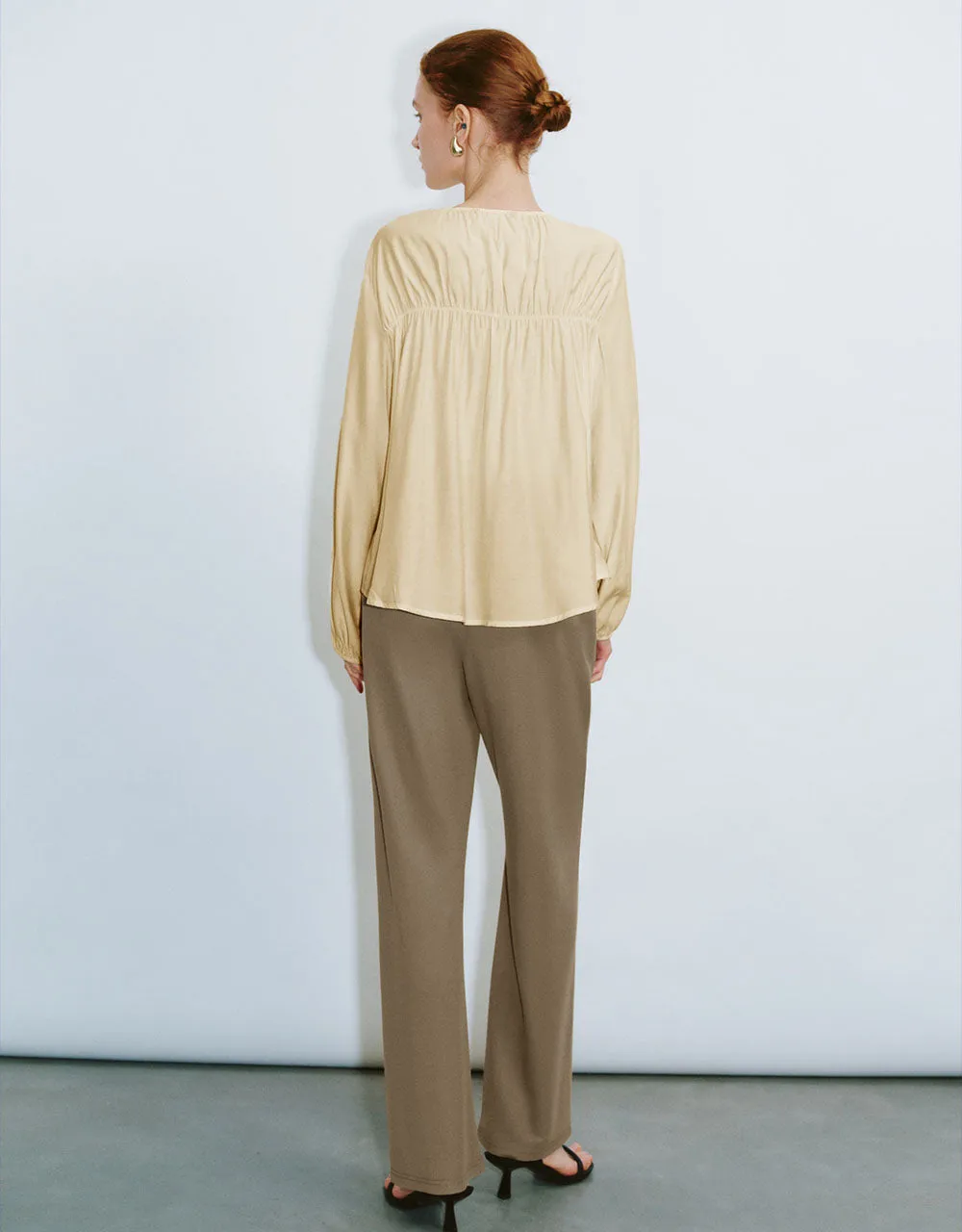 Tie Front Loose Overhead Shirt