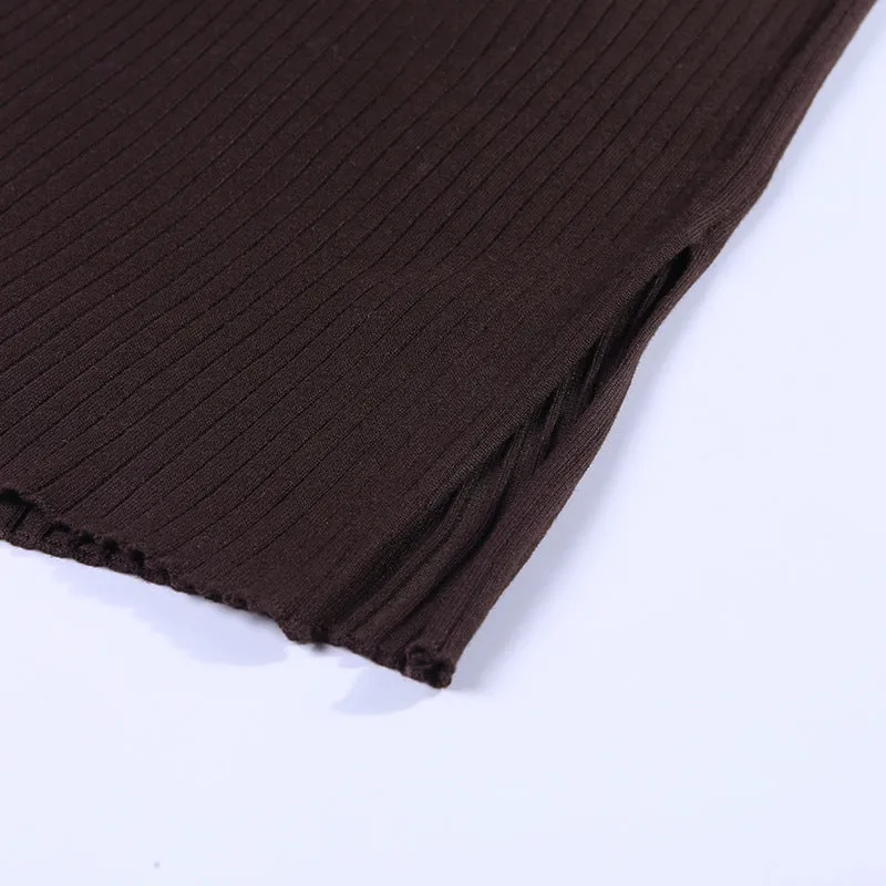 Tight-fitting Hip Dress Female Autumn High Collar Belt Cuff Bifurcation