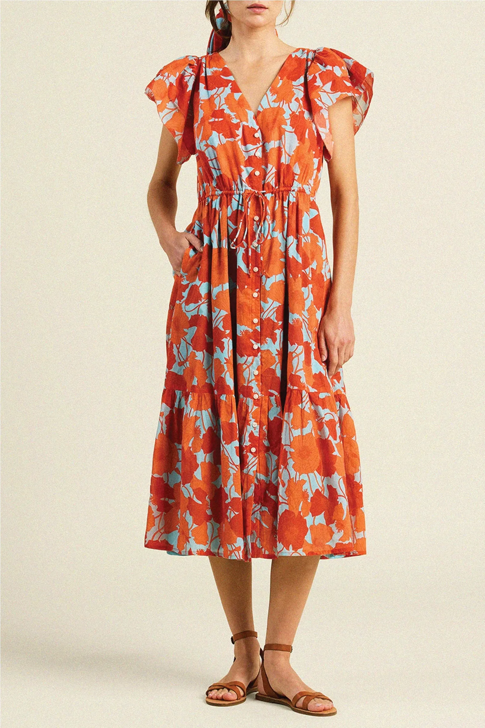 Trovata Kristine Dress in Shoreline Poppy