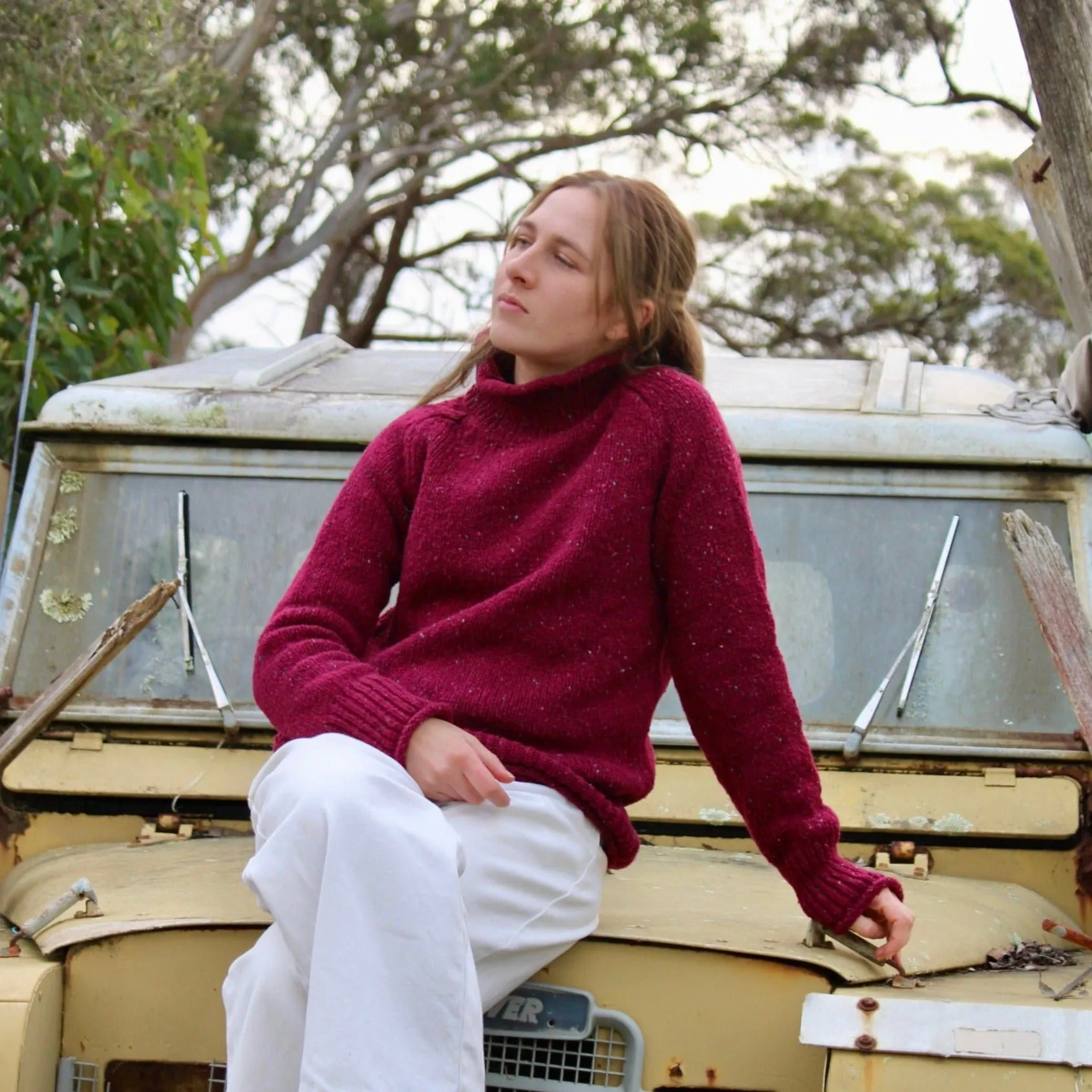 Turtle Neck Jumper - Berry