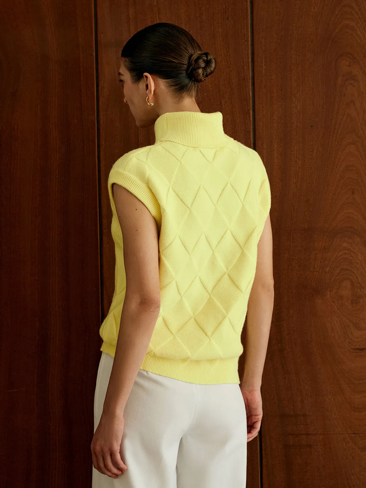 Turtleneck Diamond Sweater Vest