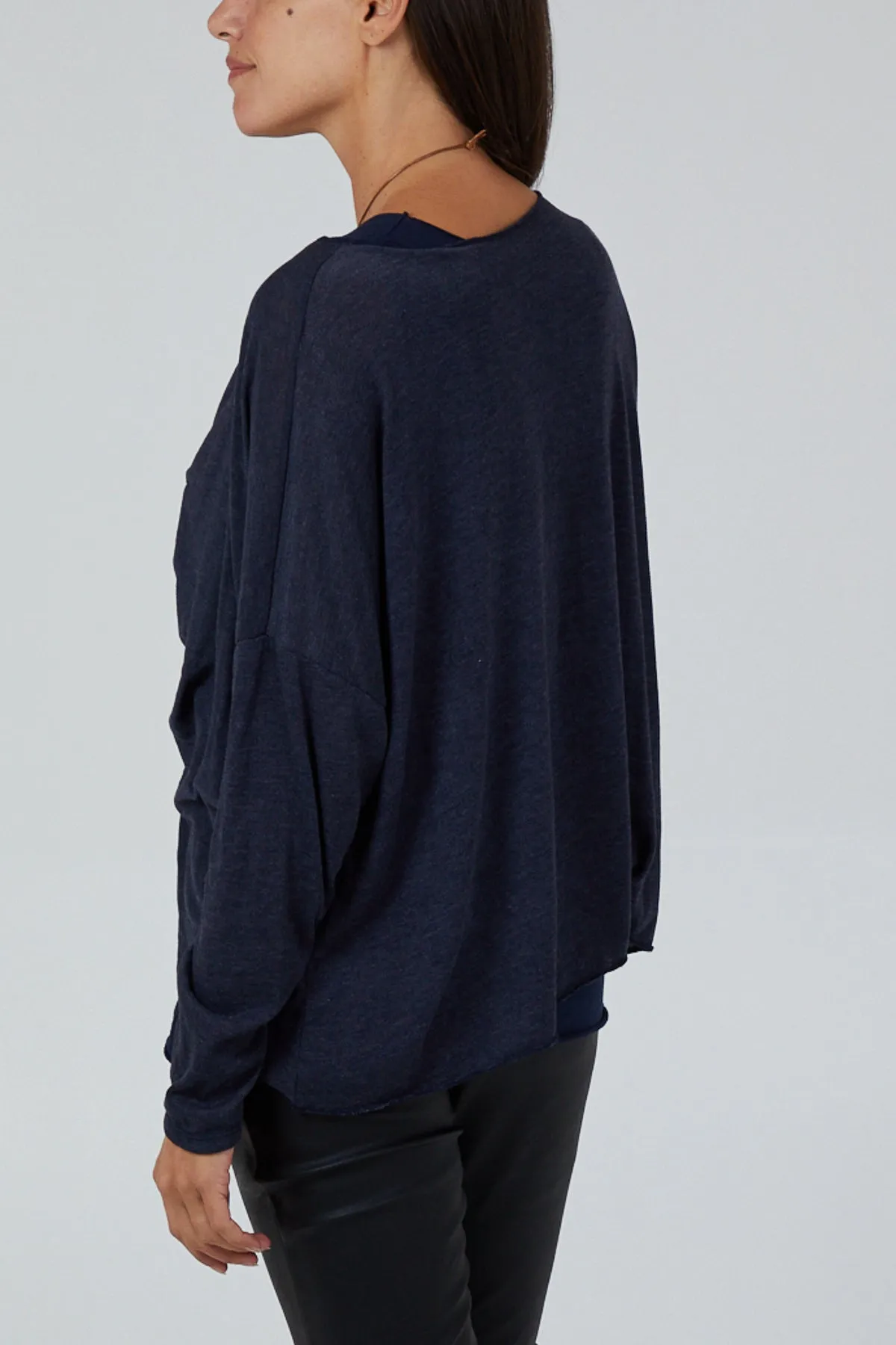 Twist Front 2 in 1 Necklace Long Sleeve Top