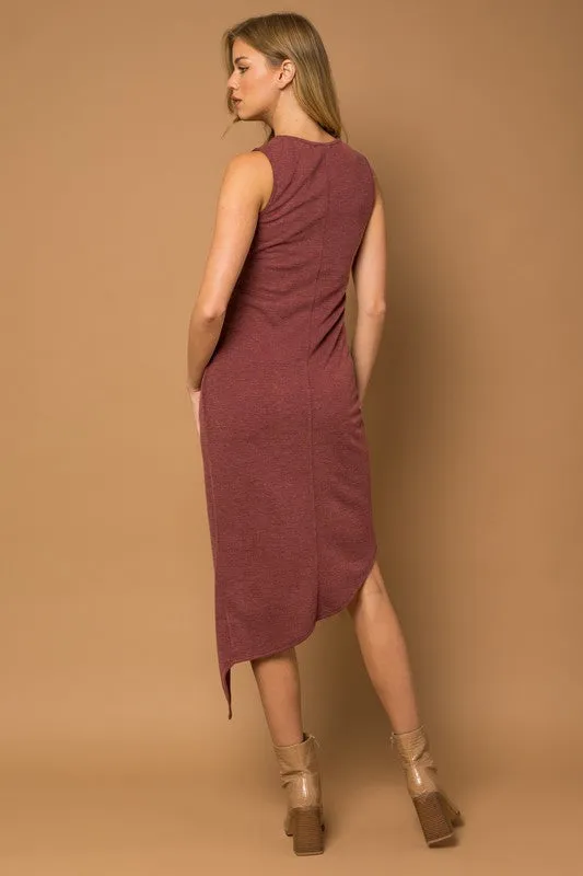 Twist Wrap Midi Dress