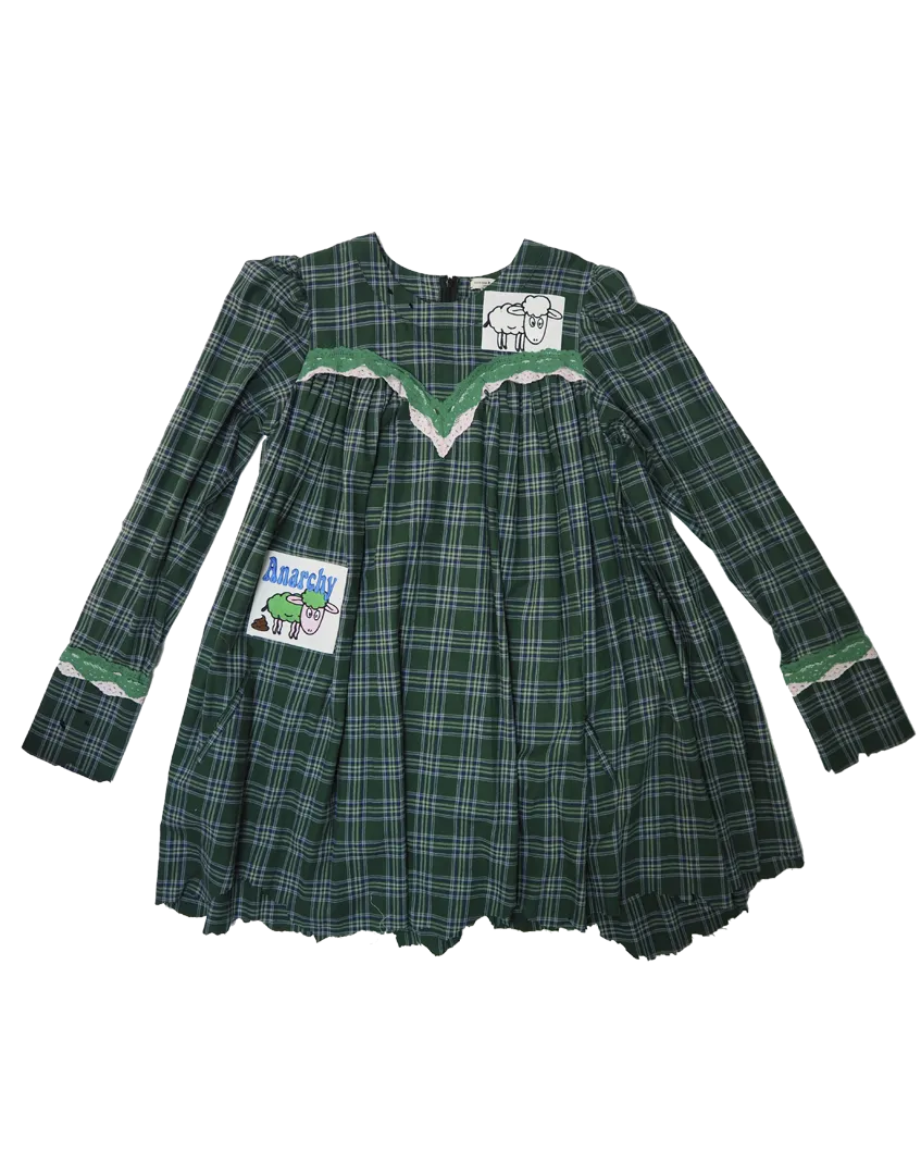 Upcycled Plaid Midi Dress
