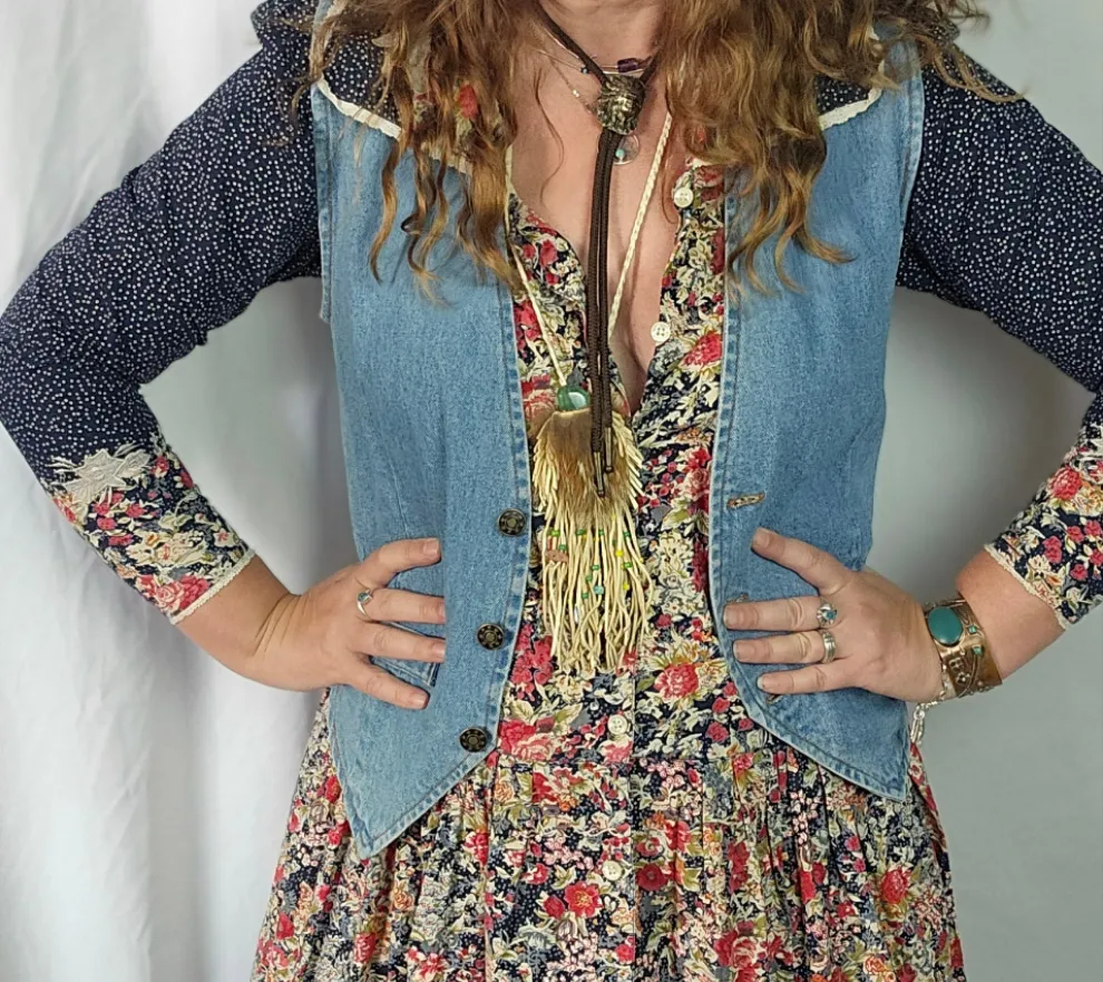 Vintage 90s Denim Vest – Classic Blue Wash – S